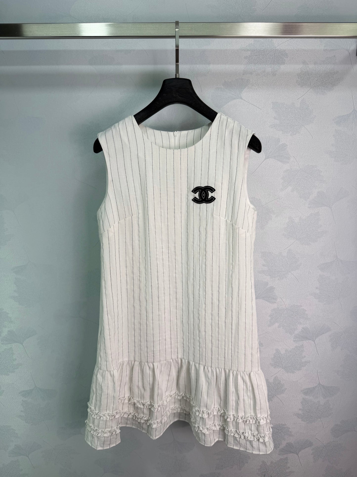 26SS NEW Vertical striped lace sundress