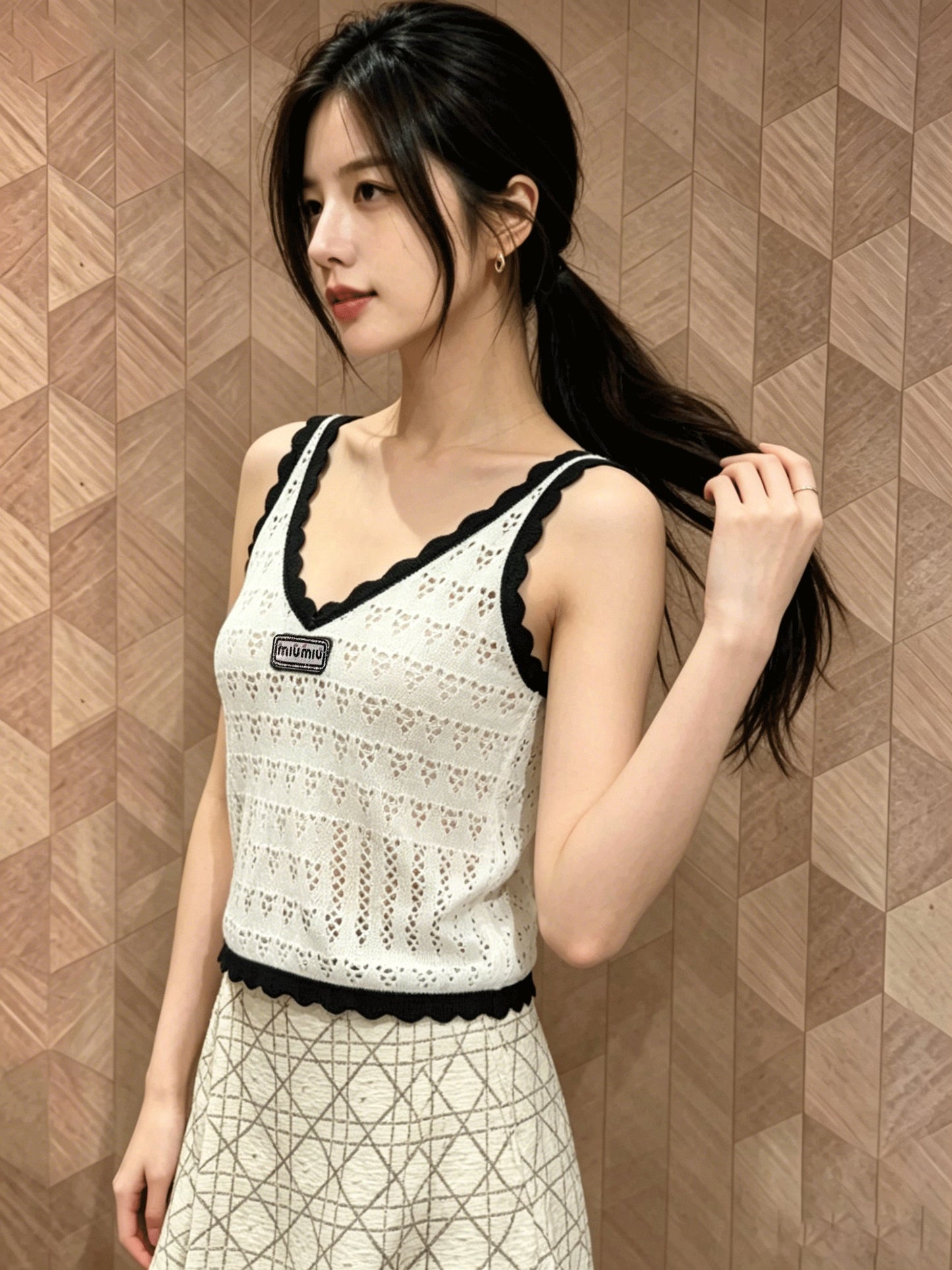 26SS NEW Hollow knitted vest