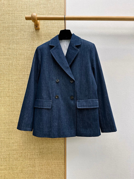 🔥Highest Quality🔥26SS NEW Premium navy blue denim suit jacket