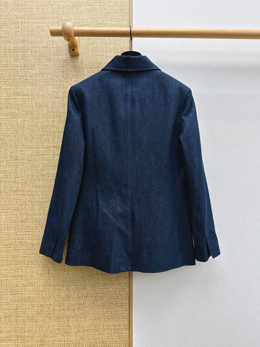 🔥Highest Quality🔥26SS NEW Premium navy blue denim suit jacket