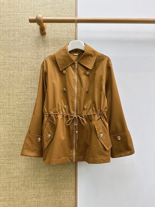 🔥Highest Quality🔥26SS NEW French caramel zipper drawstring windbreaker jacket