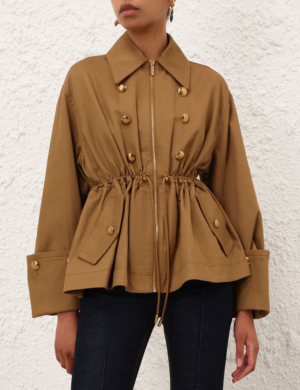 🔥Highest Quality🔥26SS NEW French caramel zipper drawstring windbreaker jacket