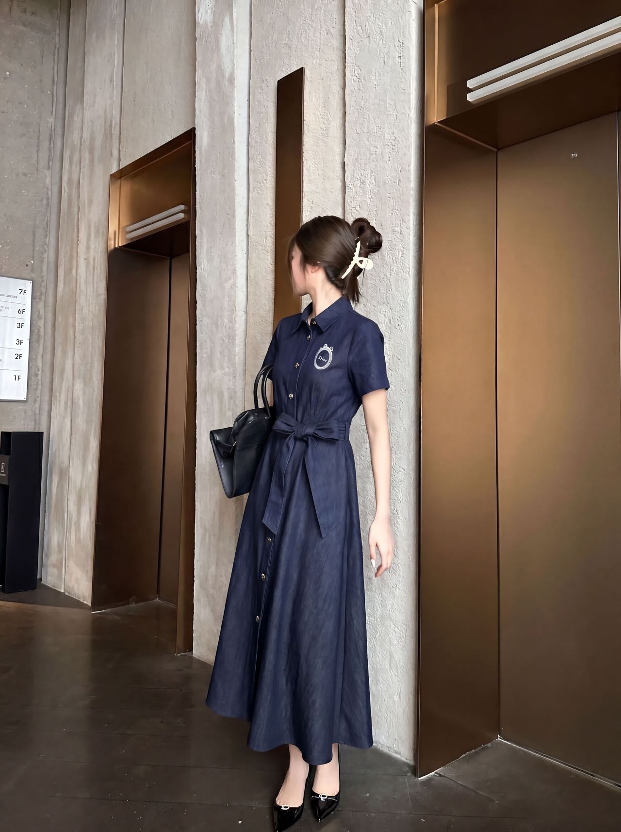 26SS NEW Denim short-sleeved dress