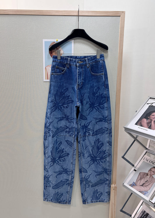 26SS NEW Summer limited edition corn print scimitar jeans