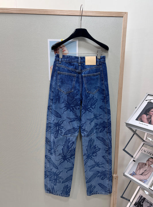26SS NEW Summer limited edition corn print scimitar jeans