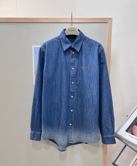 26SS NEW Retro distressed washed denim shirt jacket