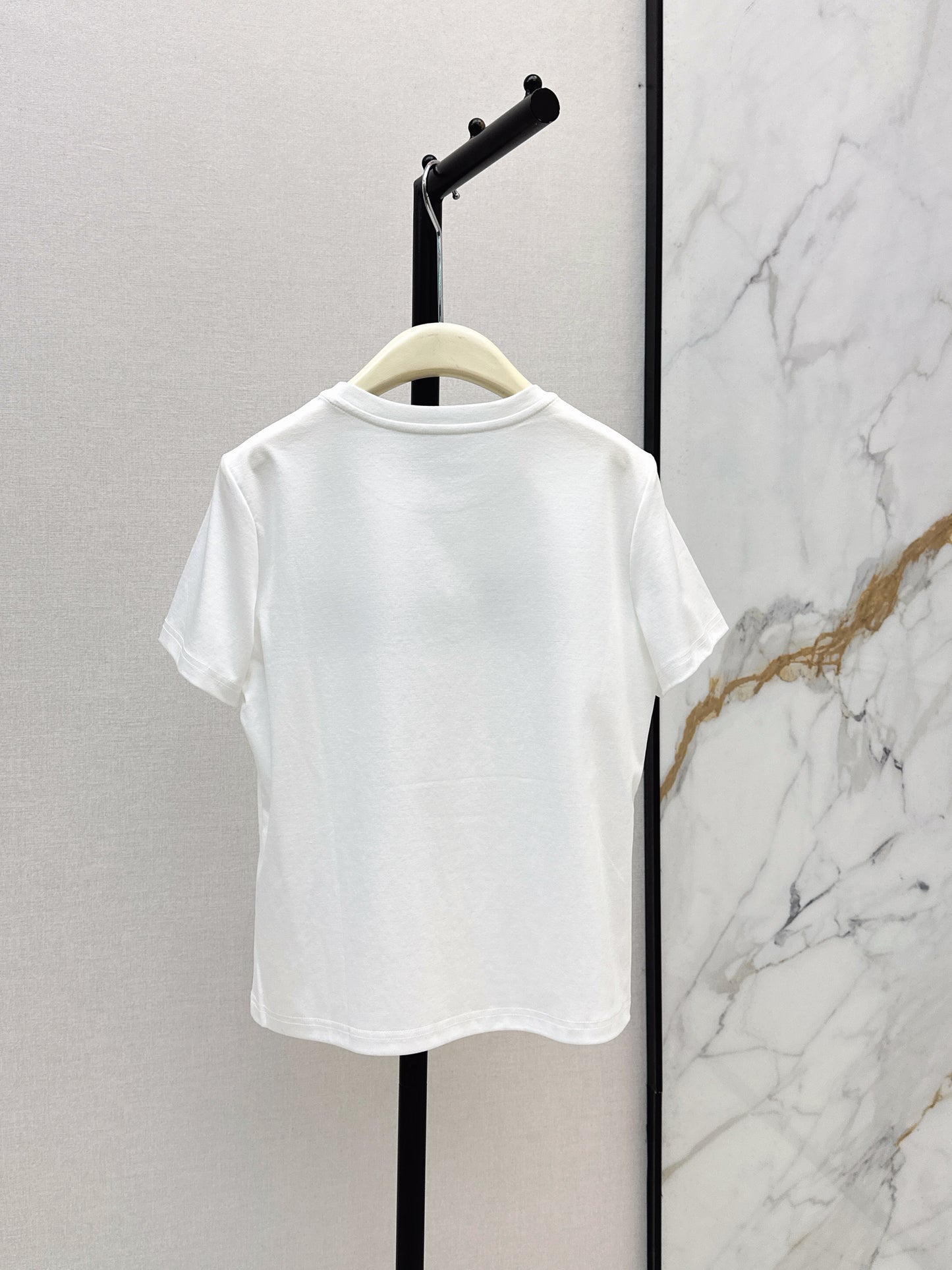 26SS NEW Xiaoxiangfeng Heavy Industry patchwork embroidered letters short-sleeved T-shirt