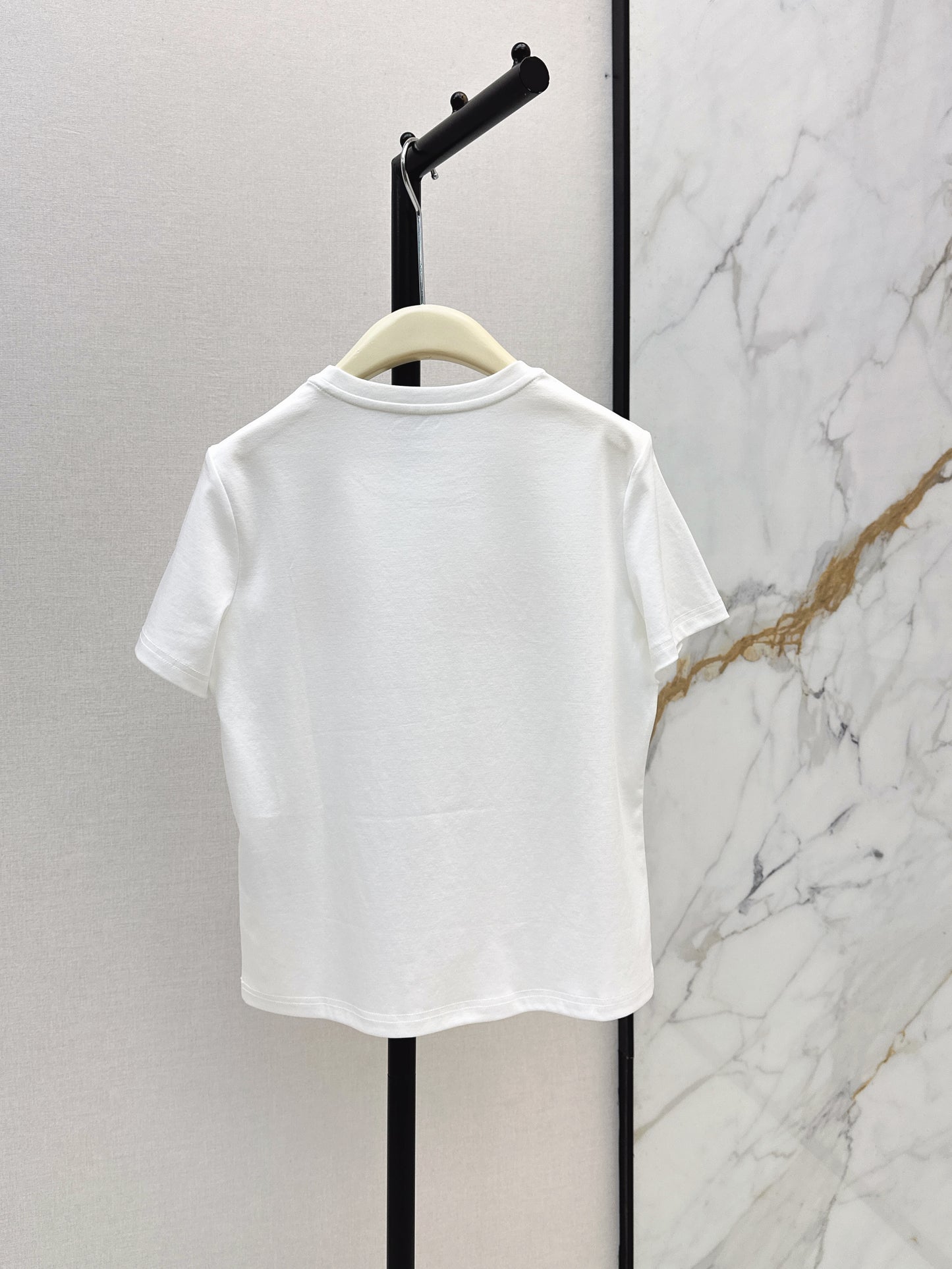 26SS NEW Xiaoxiangfeng Heavy Industry patchwork embroidered letters short-sleeved T-shirt