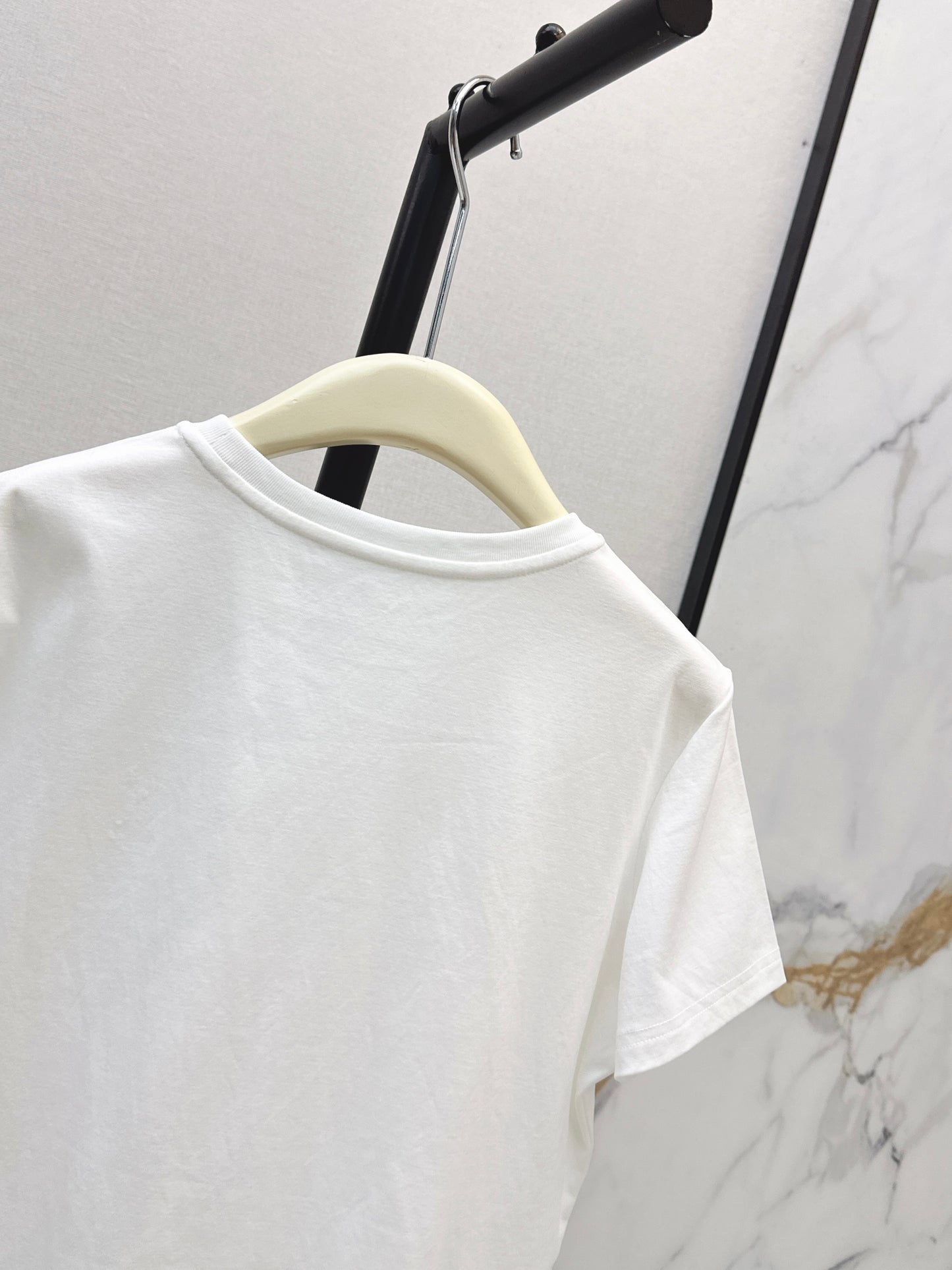 26SS NEW Xiaoxiangfeng Heavy Industry beaded letter short-sleeved T-shirt