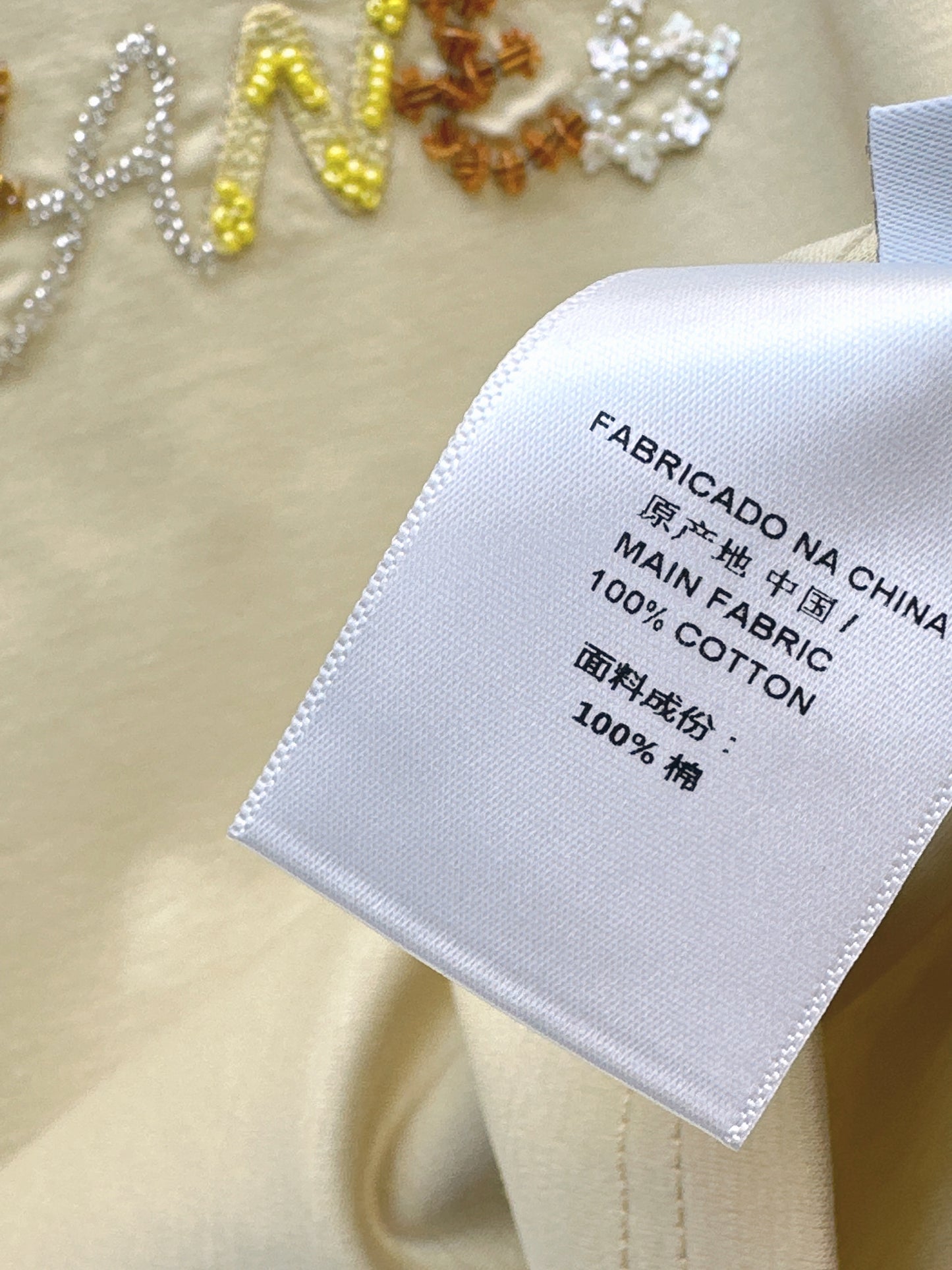 26SS NEW Xiaoxiangfeng Heavy Industry beaded letter short-sleeved T-shirt