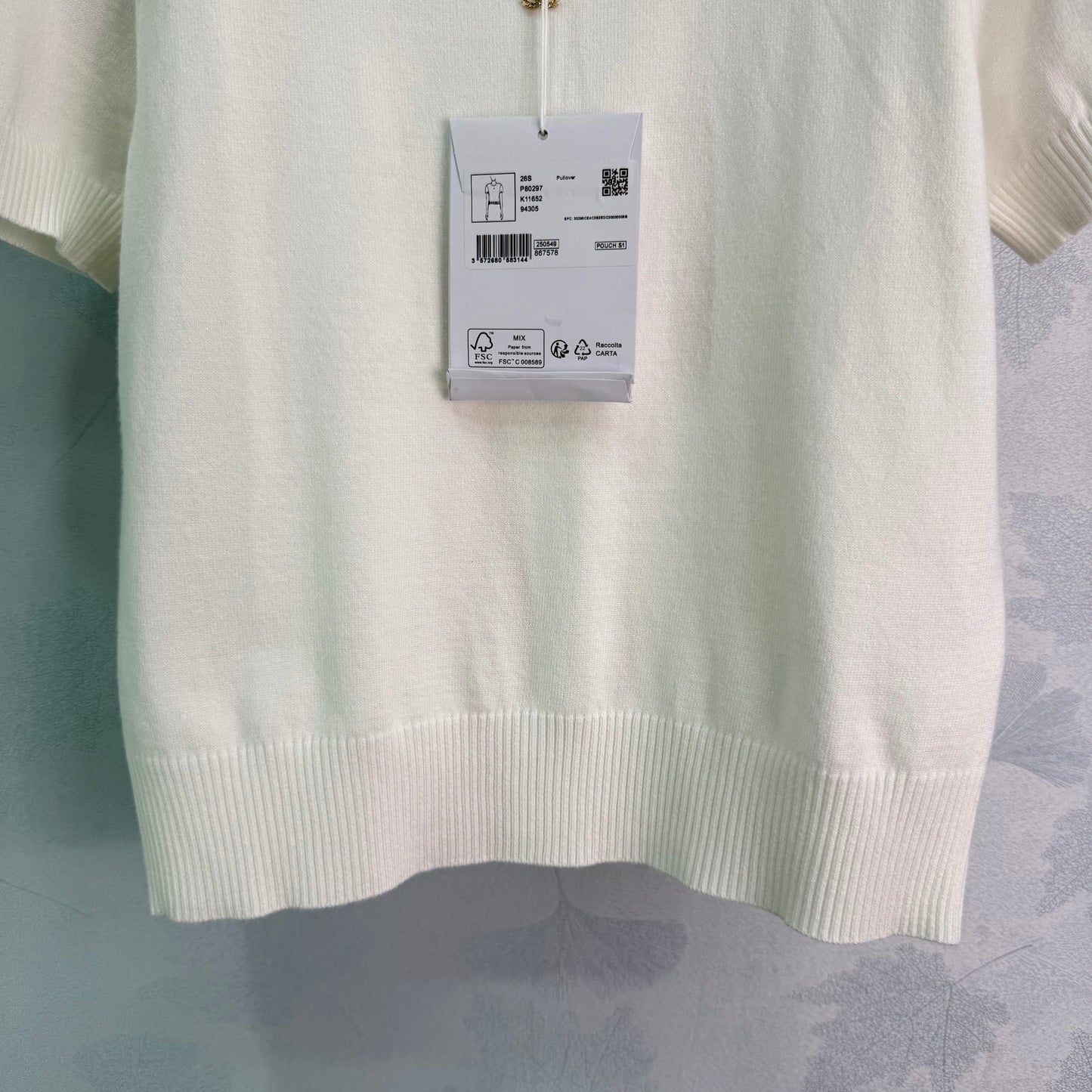 26SS NEW Pearl neckline short-sleeved sweater