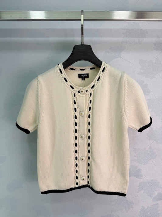26SS NEUER kurzärmeliger Strickcardigan