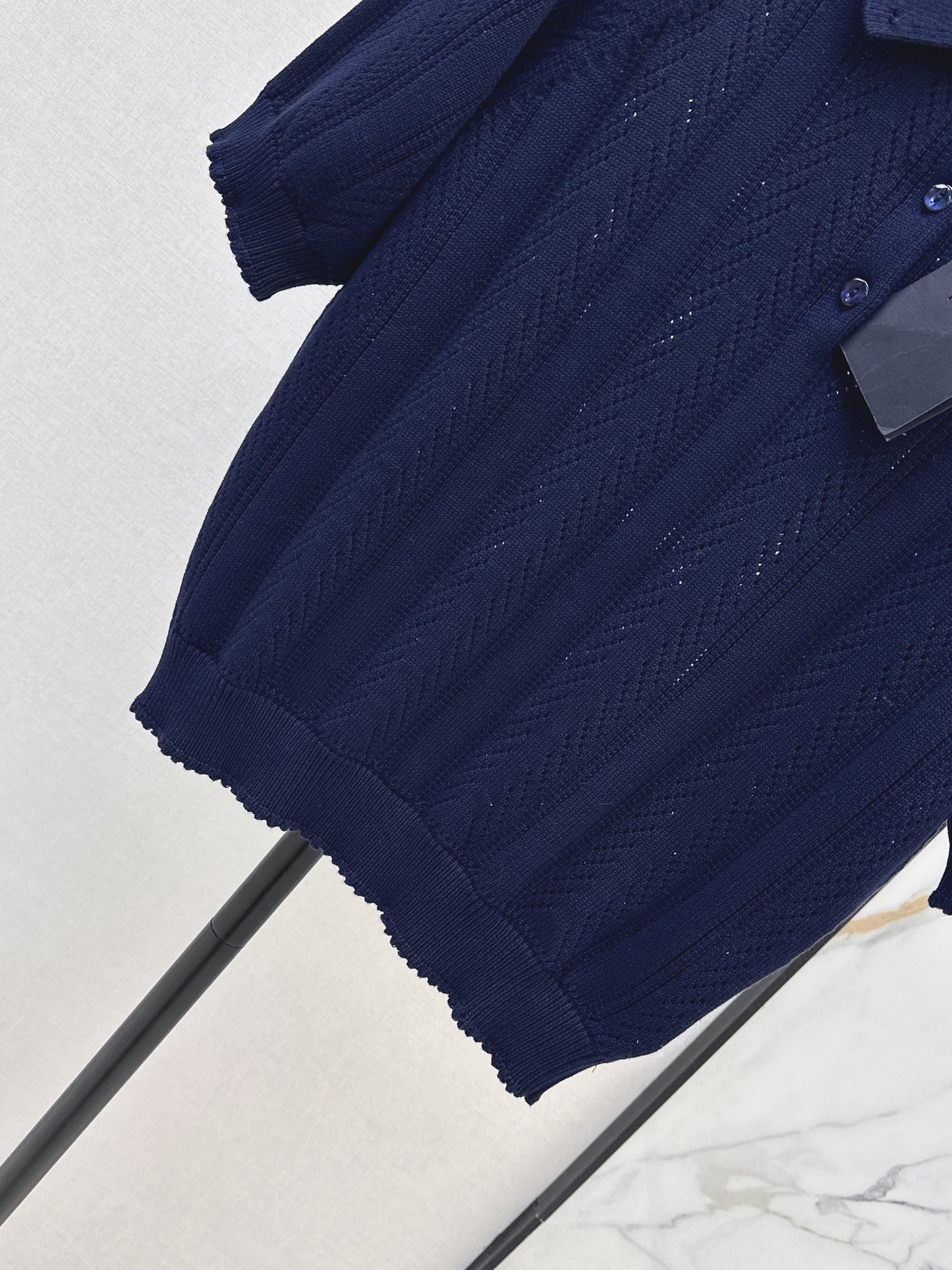26SS NEW Hollow crocheted polo sweater