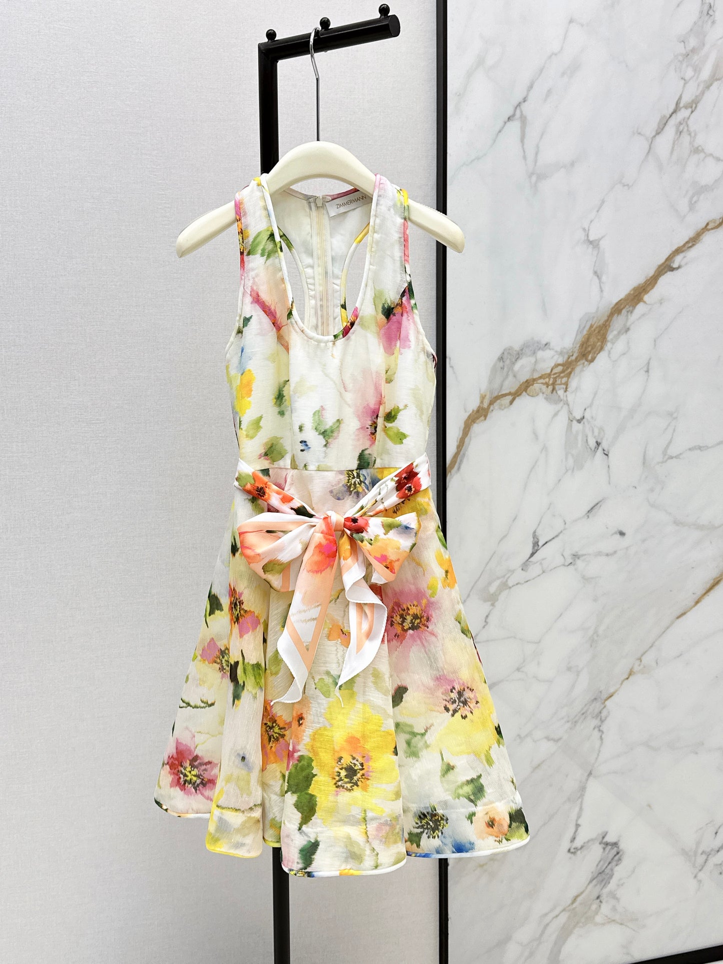 26SS NEW Resort Style Southern French Relaxed Sleeveless Floral Dress