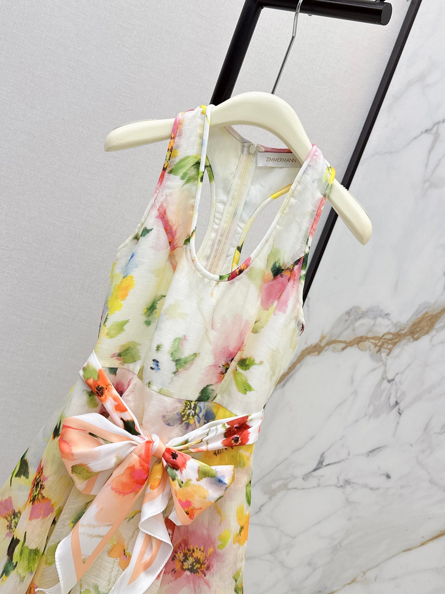 26SS NEW Resort Style Southern French Relaxed Sleeveless Floral Dress