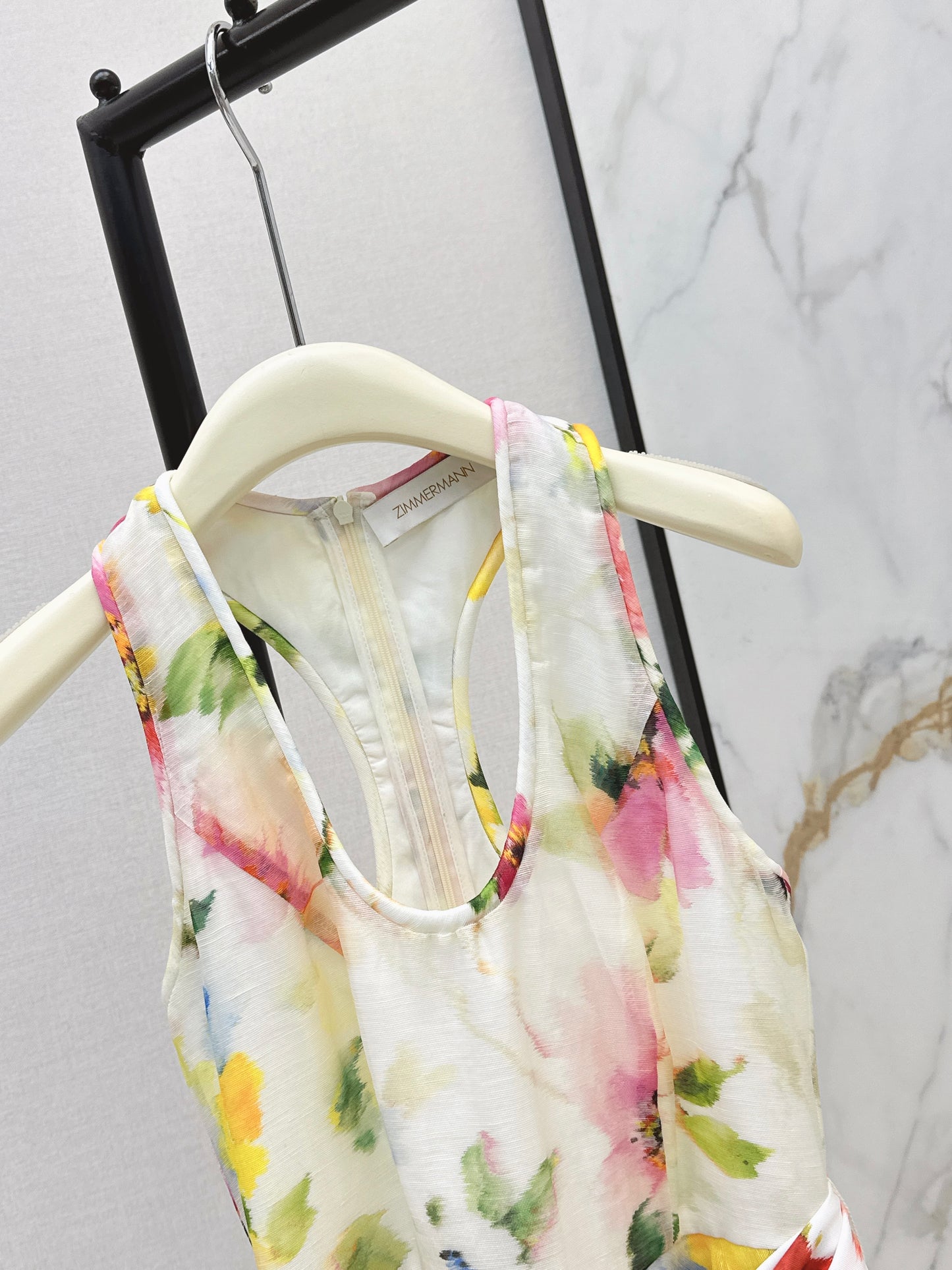 26SS NEW Resort Style Southern French Relaxed Sleeveless Floral Dress