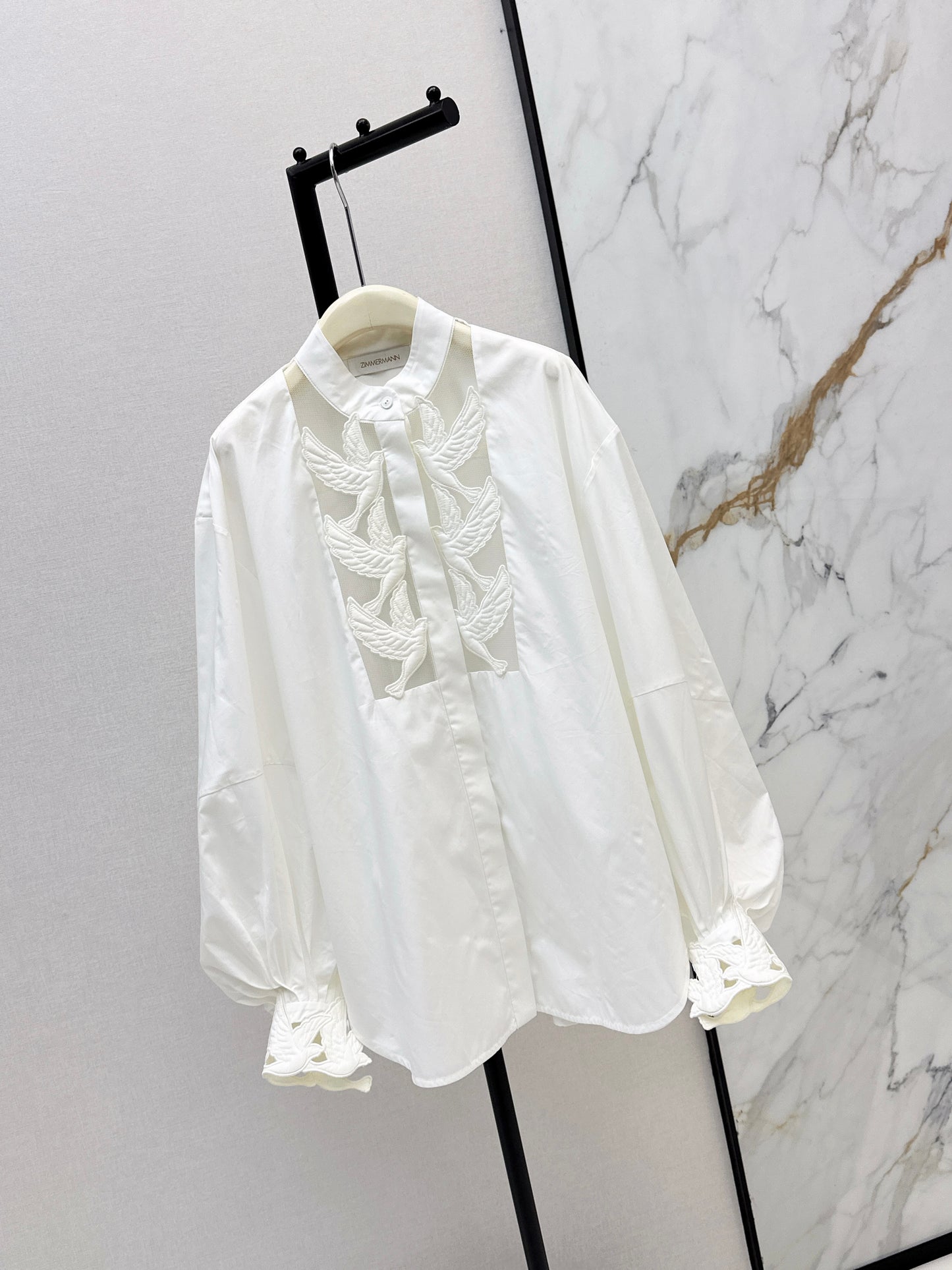 26SS NEW bird patch cotton shirt