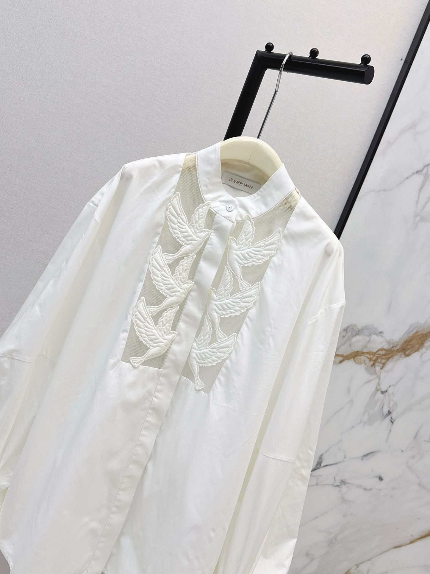 26SS NEW bird patch cotton shirt
