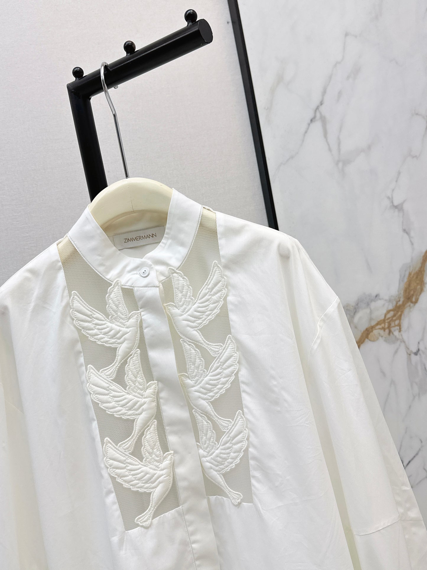 26SS NEW bird patch cotton shirt