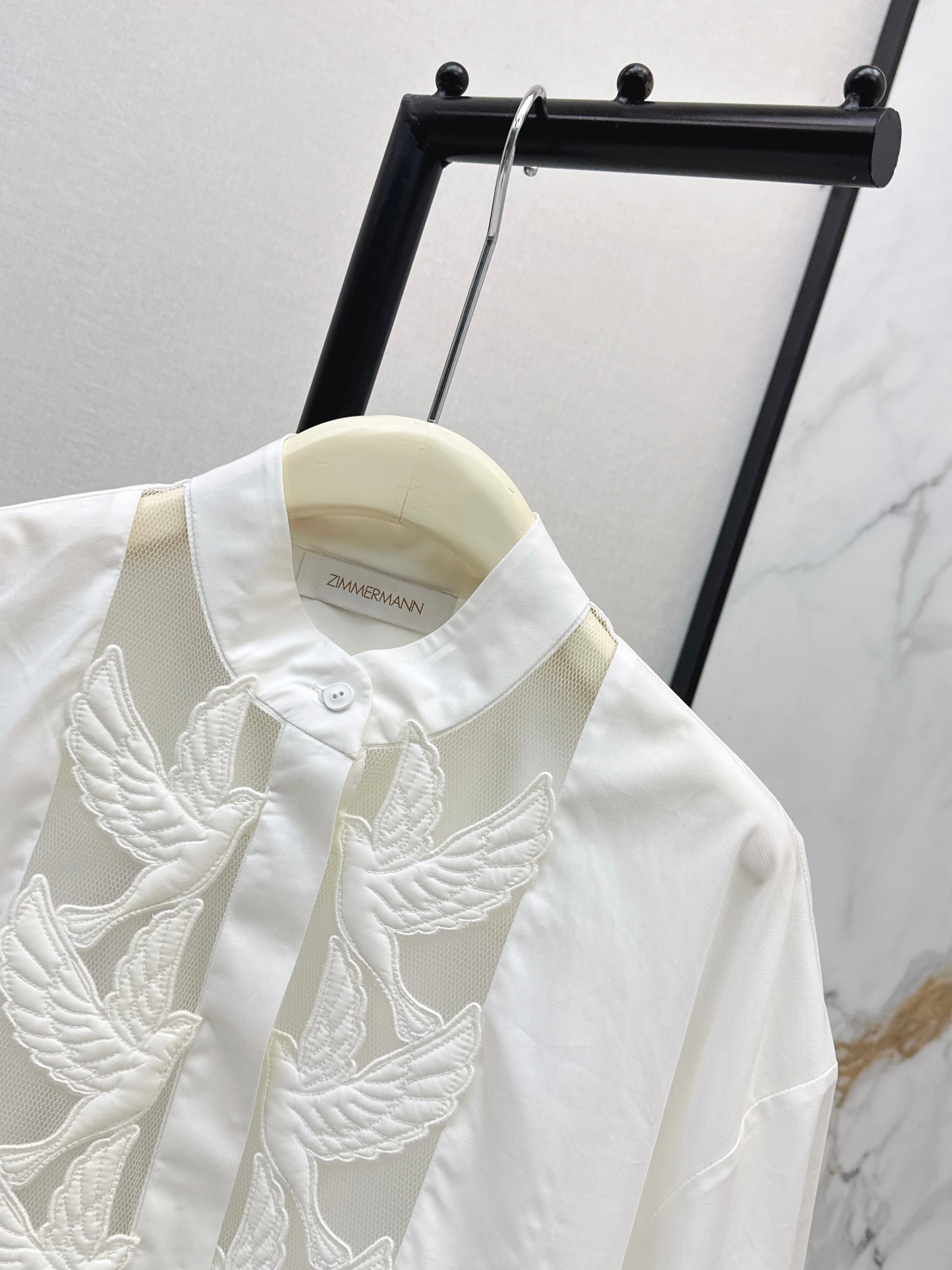 26SS NEW bird patch cotton shirt