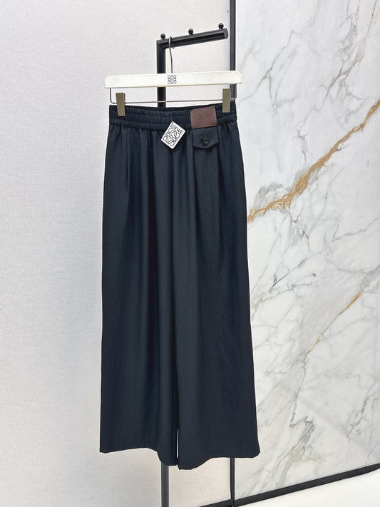 26SS NEW Leather brand decorated straight pants