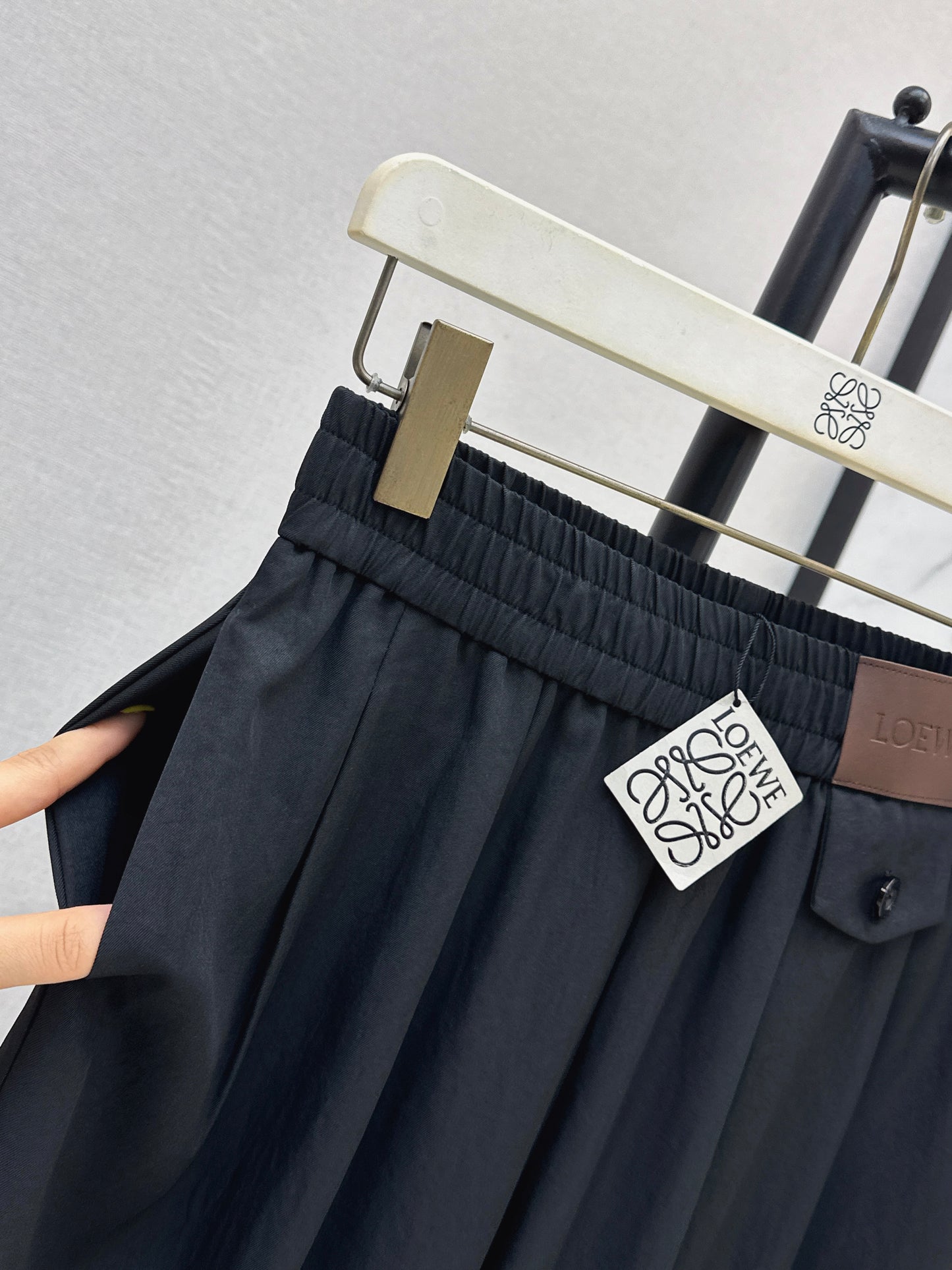 26SS NEW Leather brand decorated straight pants
