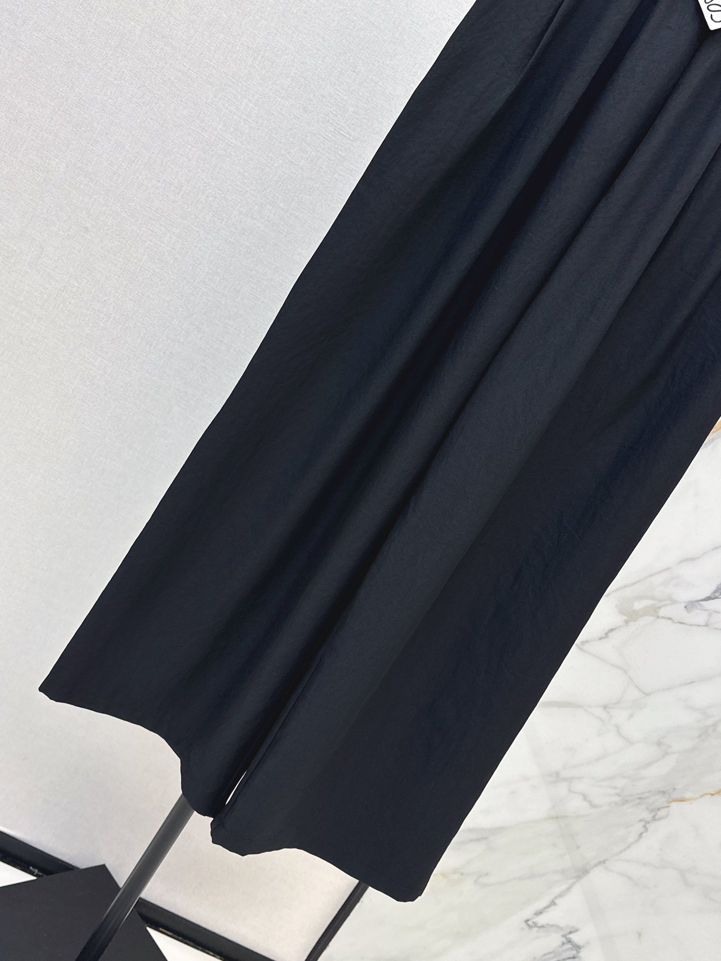 26SS NEW Leather brand decorated straight pants