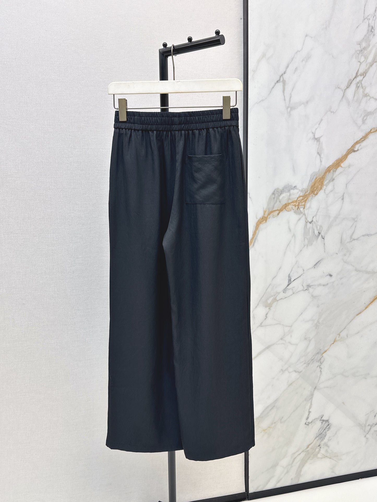 26SS NEW Leather brand decorated straight pants