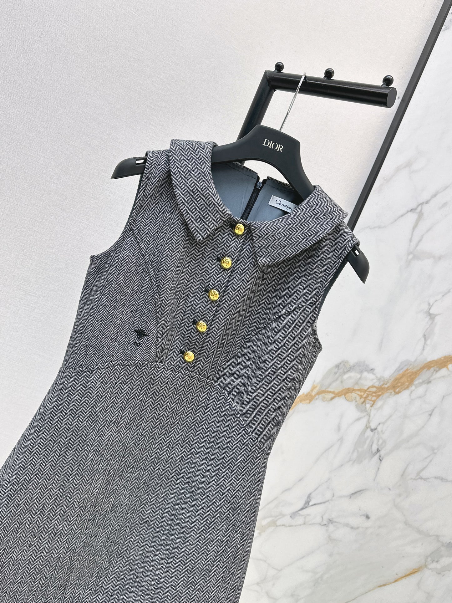 26SS NEW Doll lapel sleeveless dress