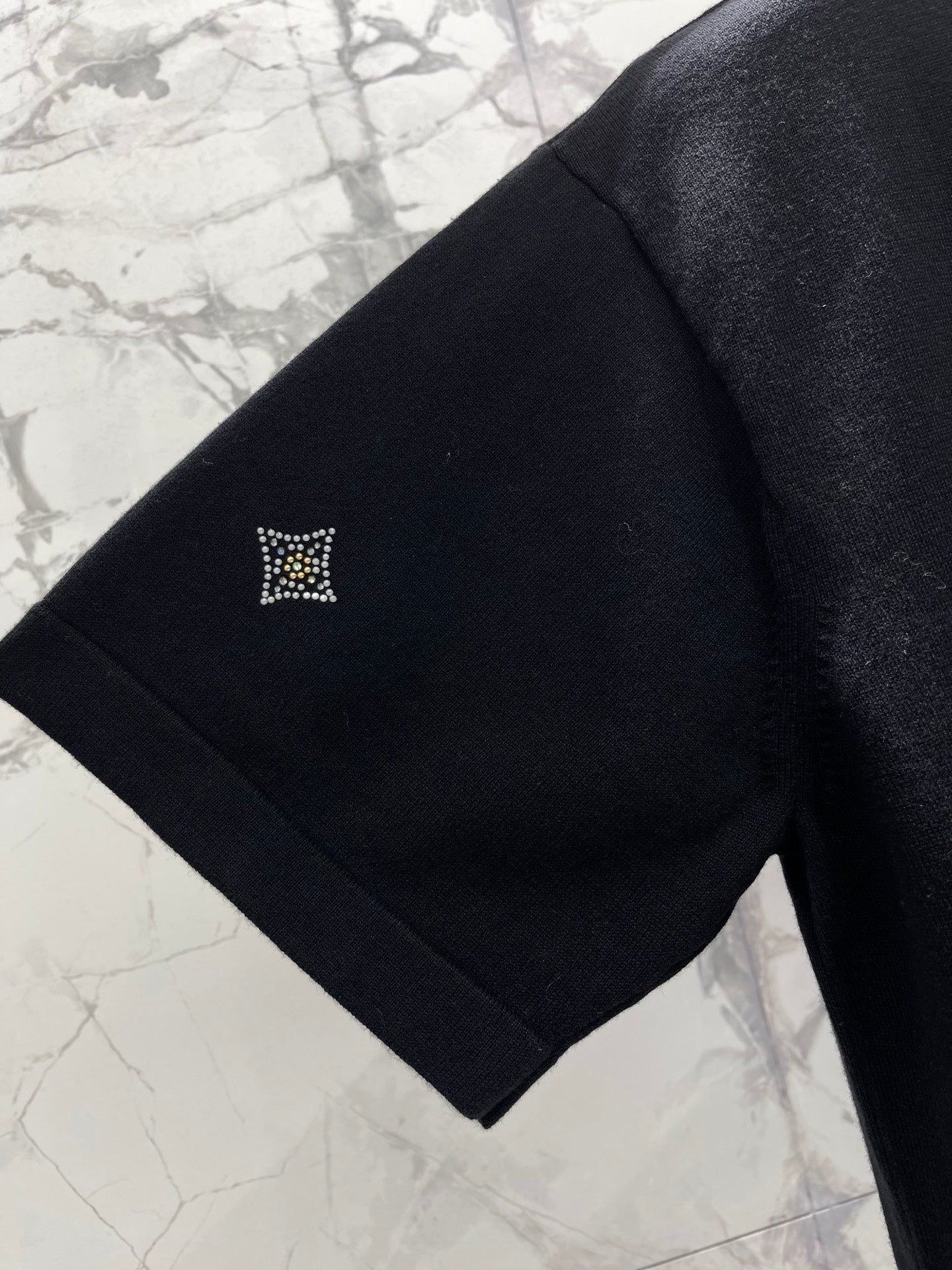 26SS NEW Rhinestone knitted short sleeves