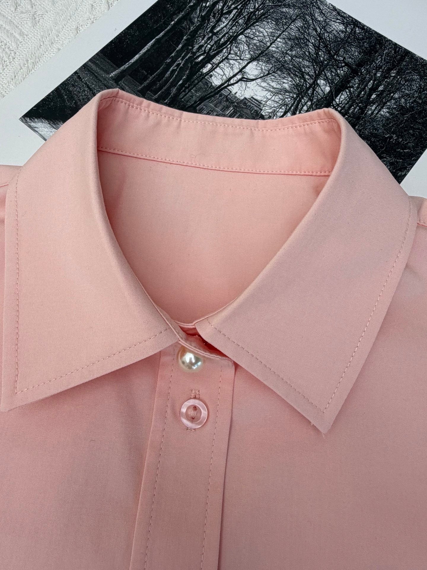 🔥Highest Quality🔥26SS NEW show style double pocket silk cotton pink shirt
