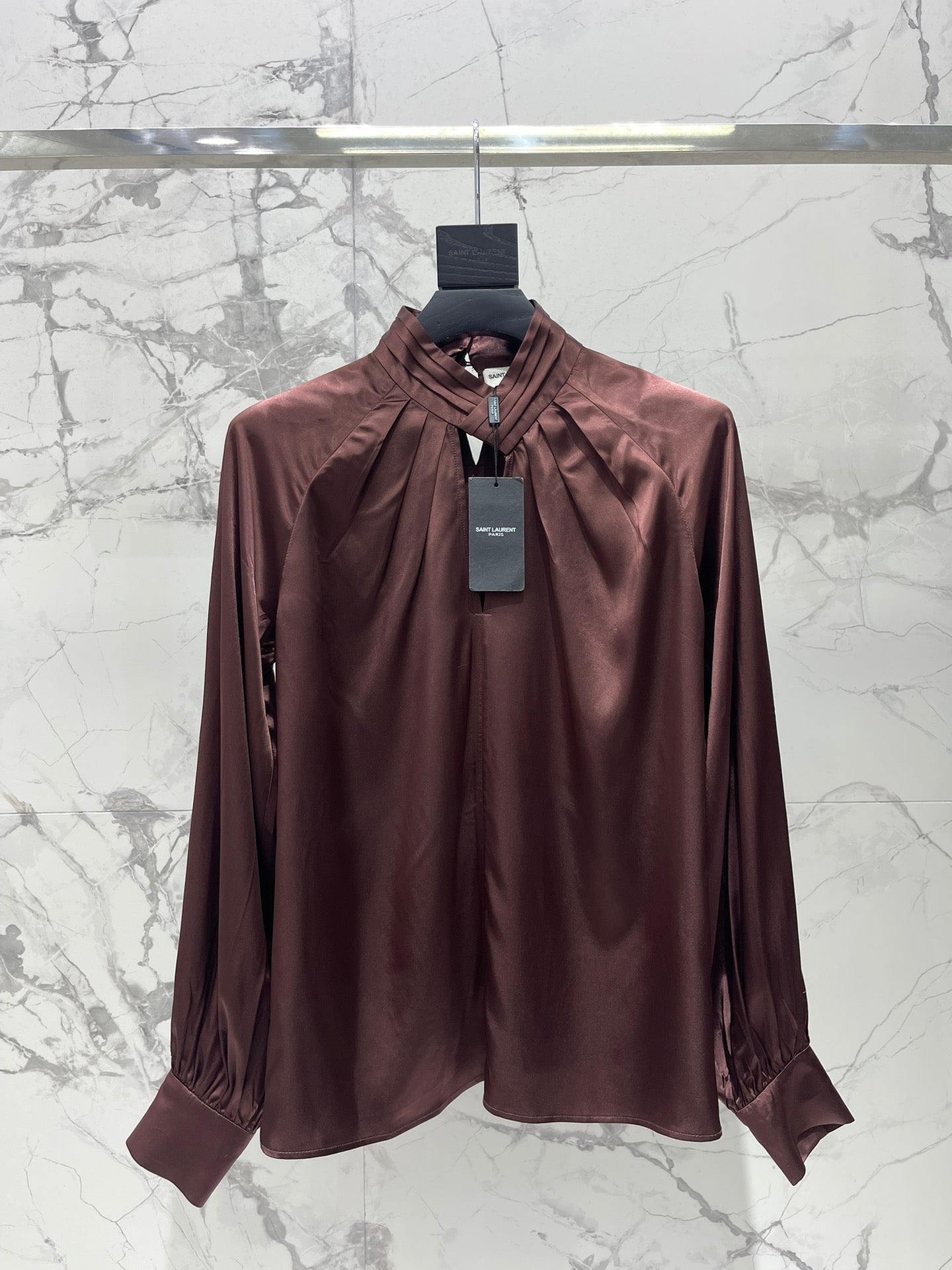 🔥Highest Quality🔥26SS NEW Hollow neckline patchwork balloon sleeve shirt