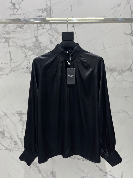 🔥Highest Quality🔥26SS NEW Hollow neckline patchwork balloon sleeve shirt