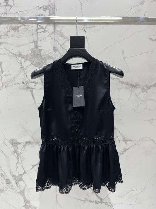 26SS NEW Vacation ⛱️lace stitching sleeveless vest