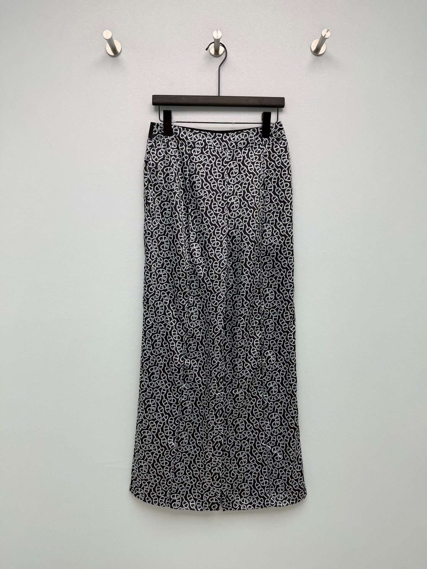 26SS NEW silk pig nose print wide leg pants