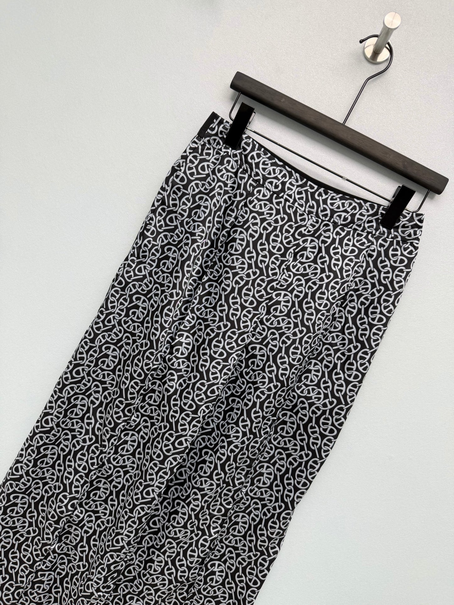 26SS NEW silk pig nose print wide leg pants