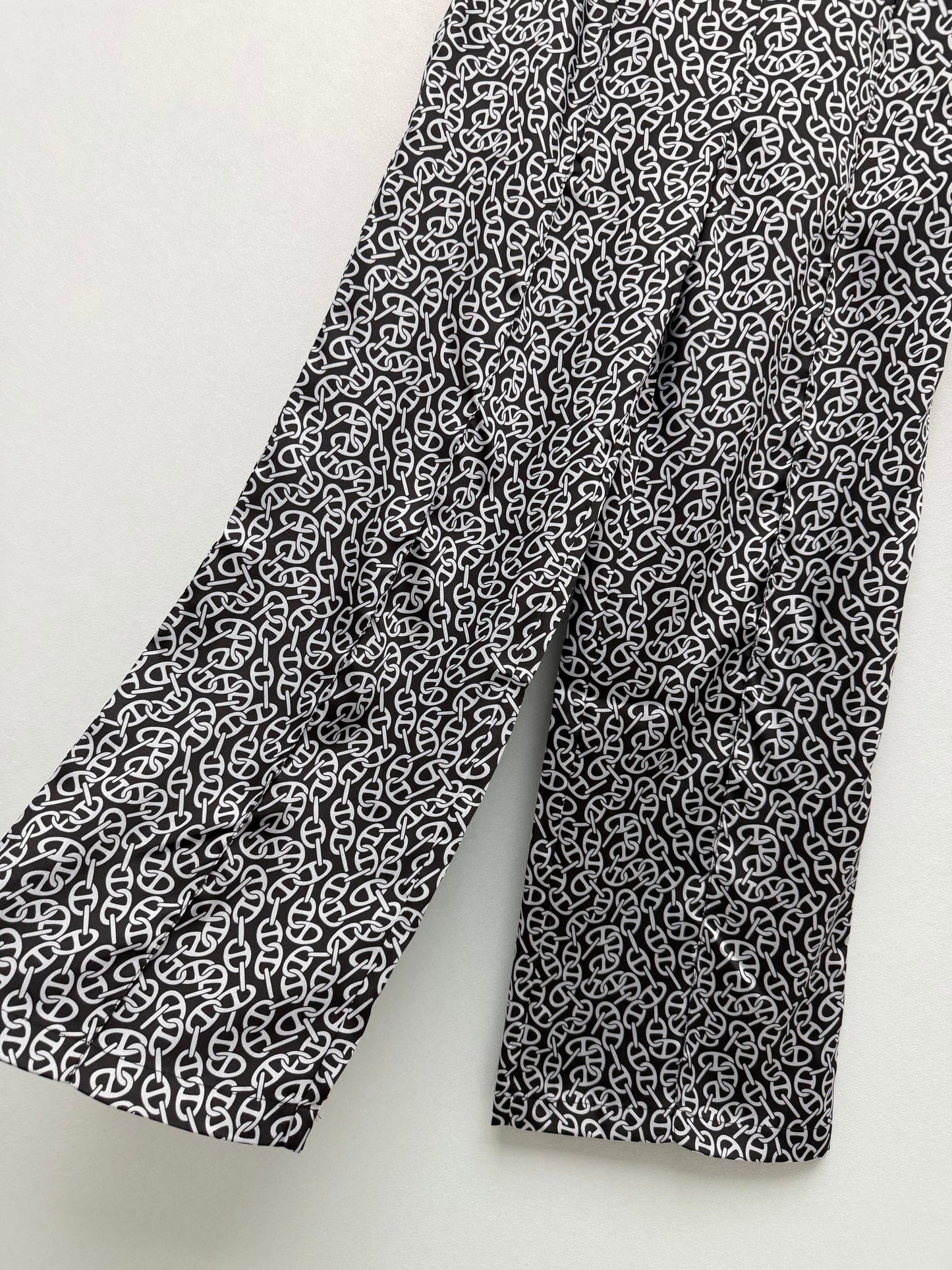 26SS NEW silk pig nose print wide leg pants