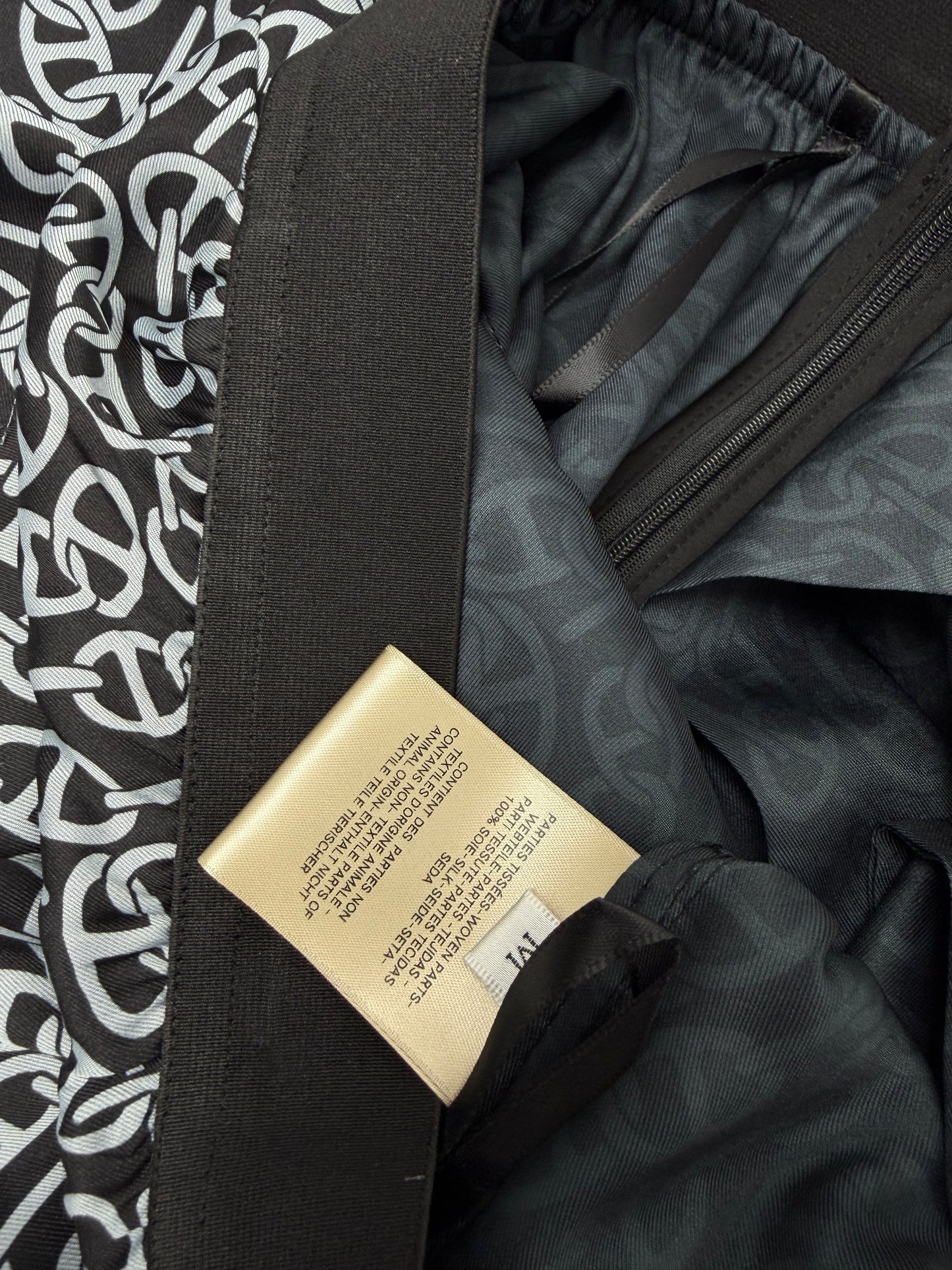 26SS NEW silk pig nose print wide leg pants