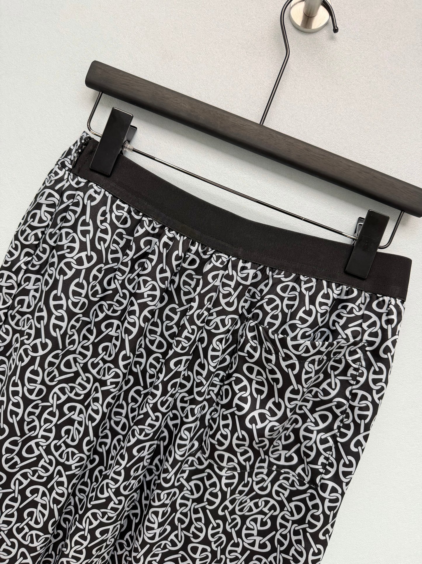 26SS NEW silk pig nose print wide leg pants