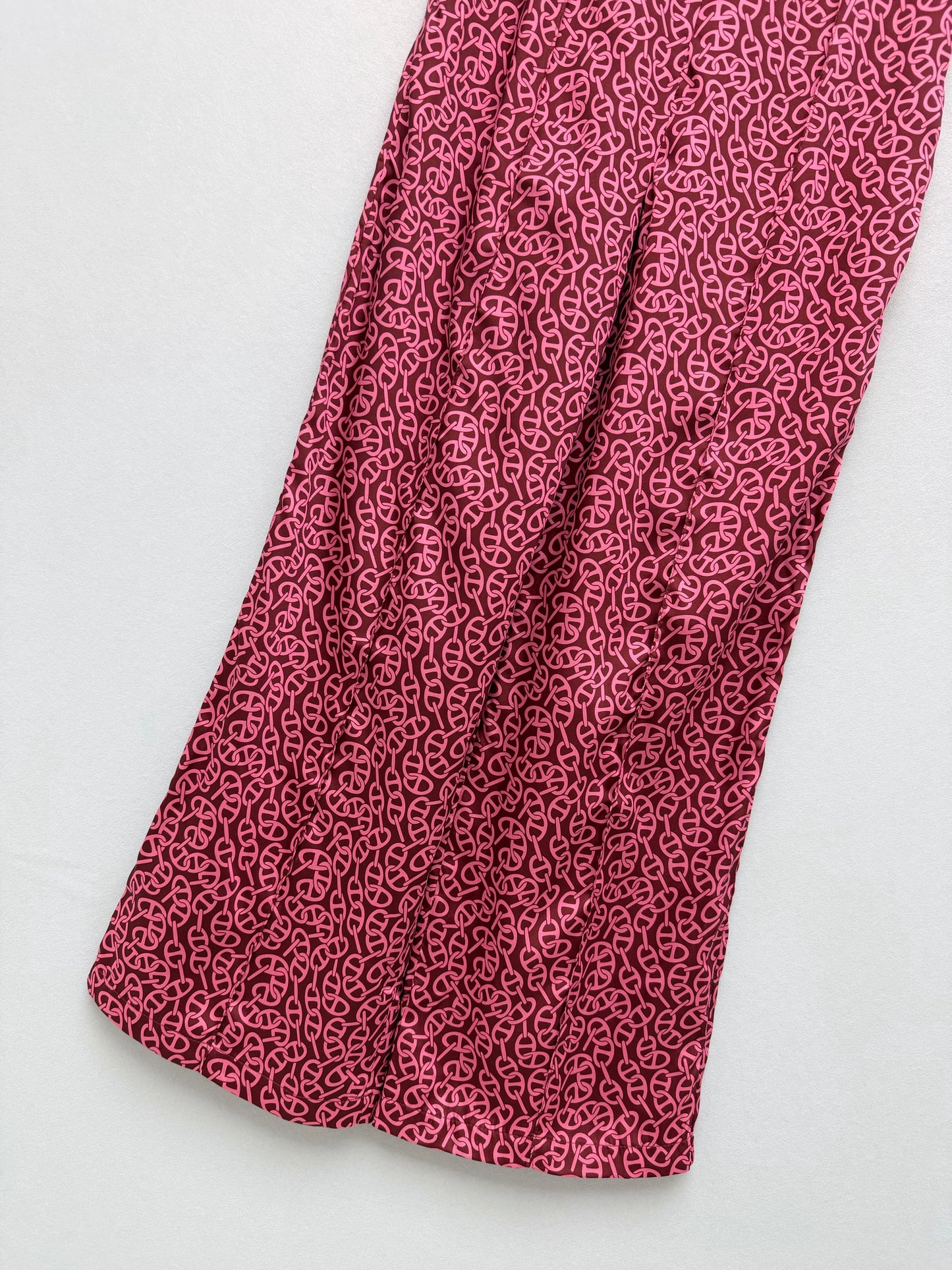 26SS NEW silk pig nose print wide leg pants
