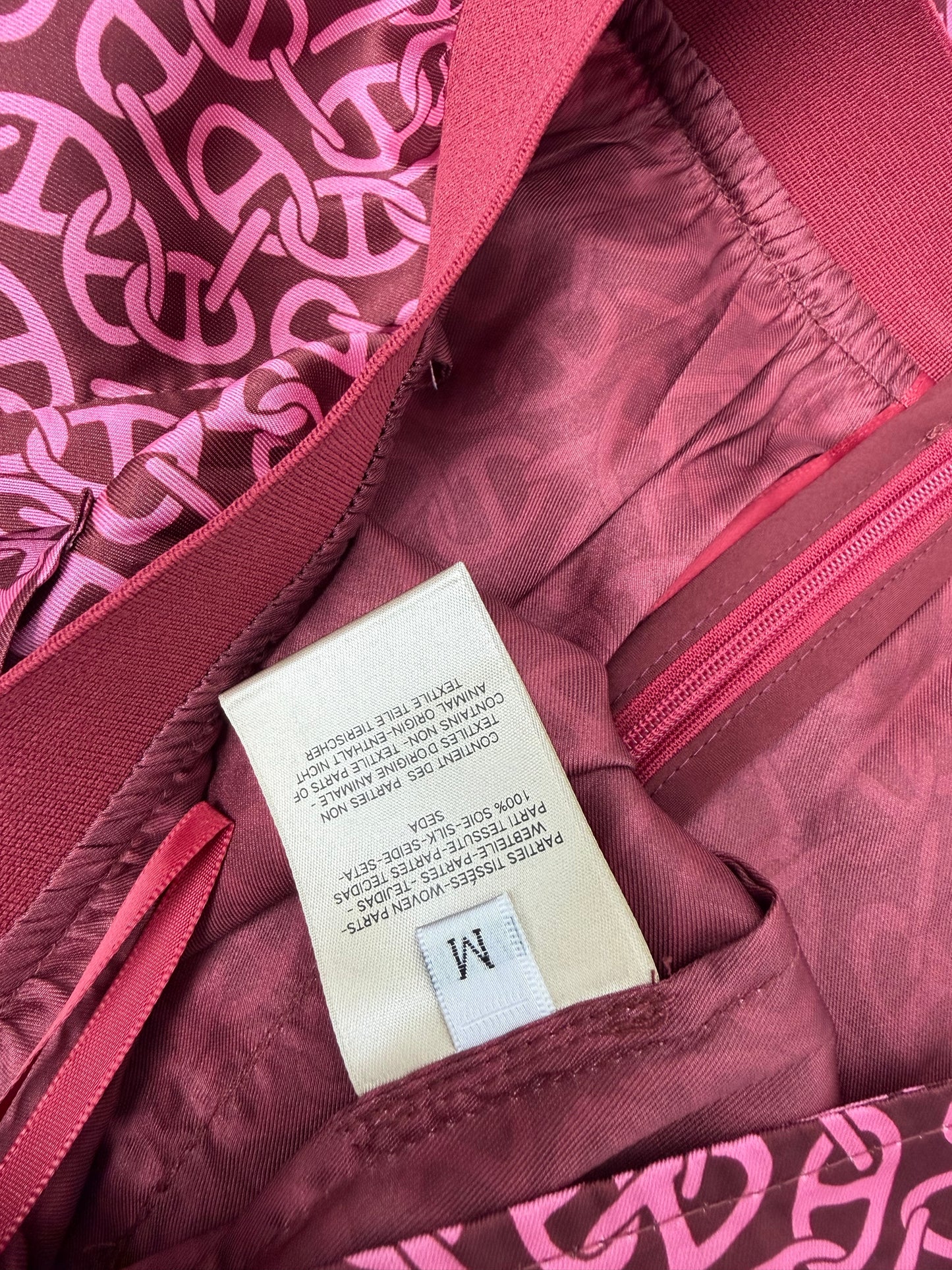 26SS NEW silk pig nose print wide leg pants