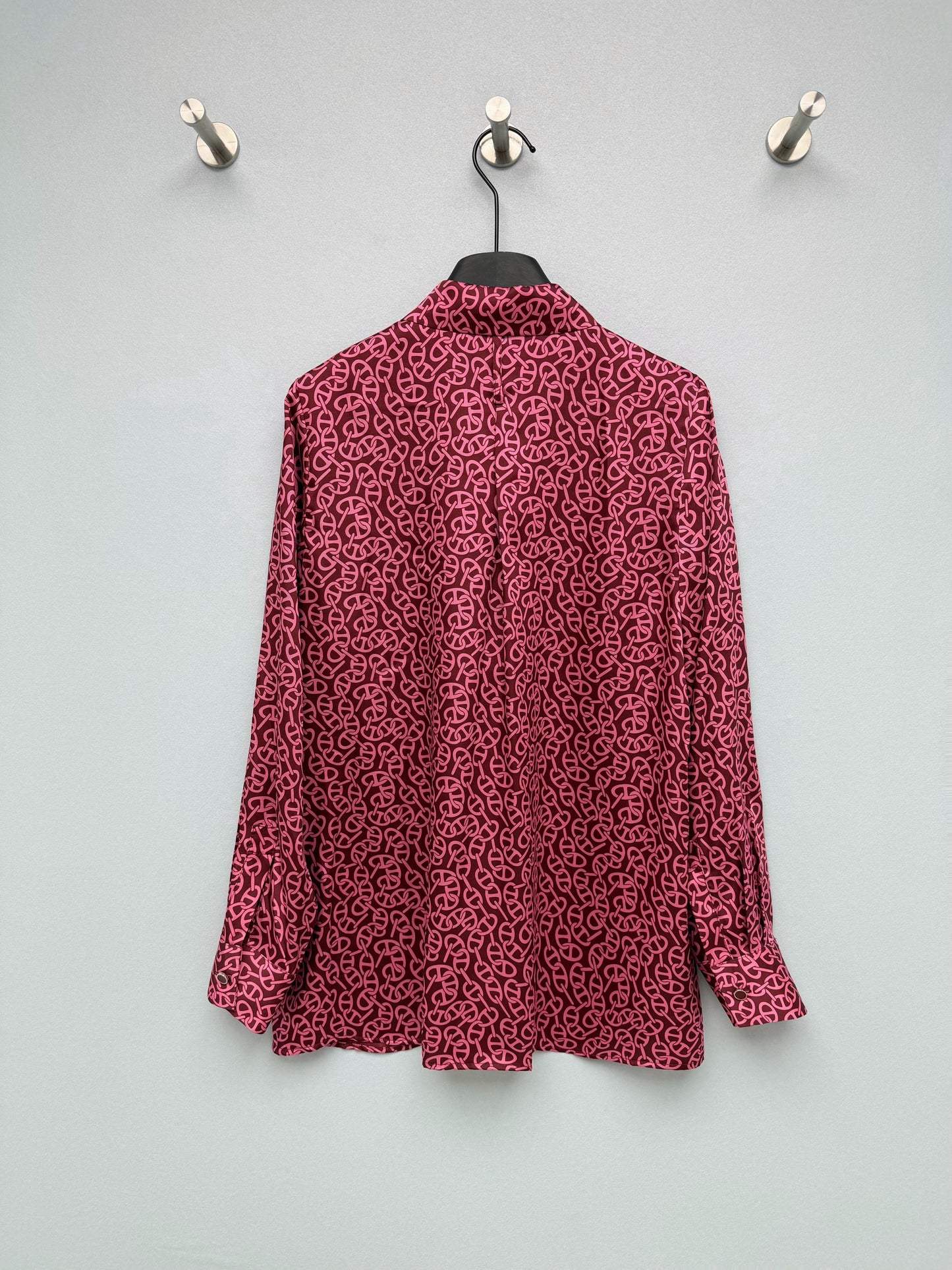 26SS NEW Silk pig nose print lapel long sleeve shirt