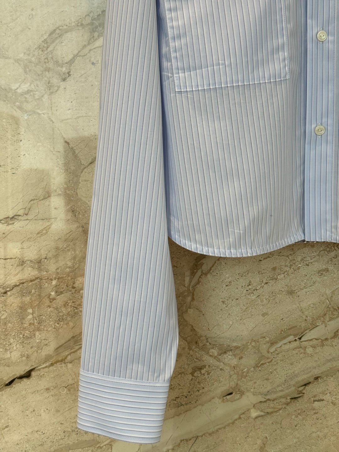🔥Highest Quality🔥26SS NEW blue and white vertical striped short lapel shirt