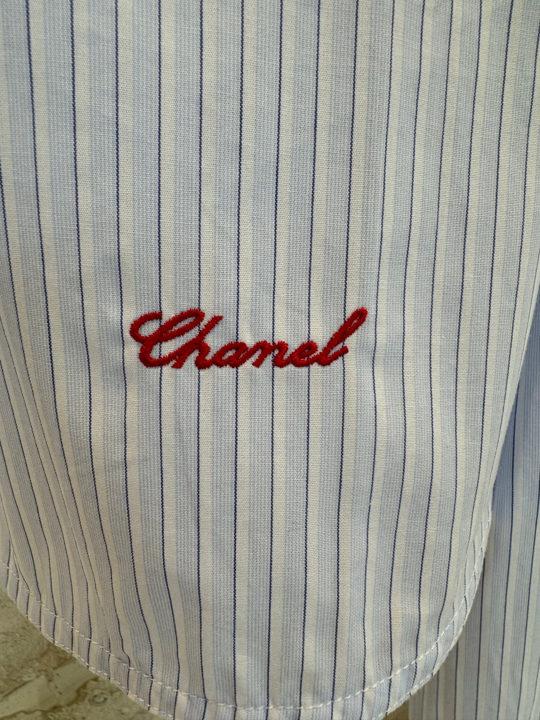 🔥Highest Quality🔥26SS NEW blue and white vertical striped short lapel shirt