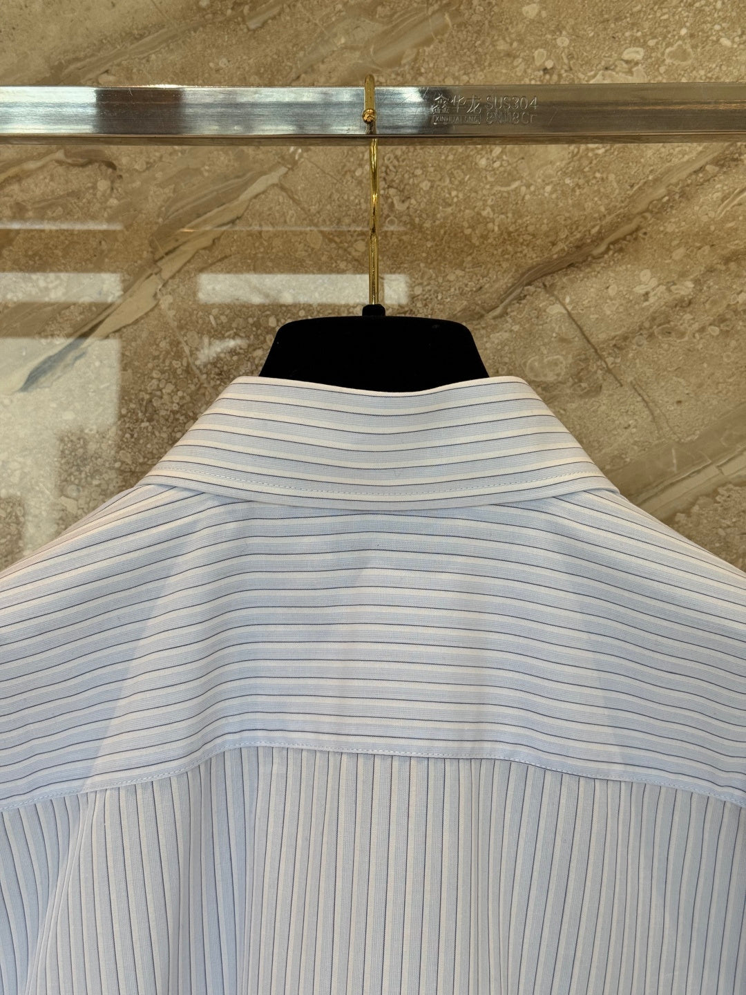 🔥Highest Quality🔥26SS NEW blue and white vertical striped short lapel shirt