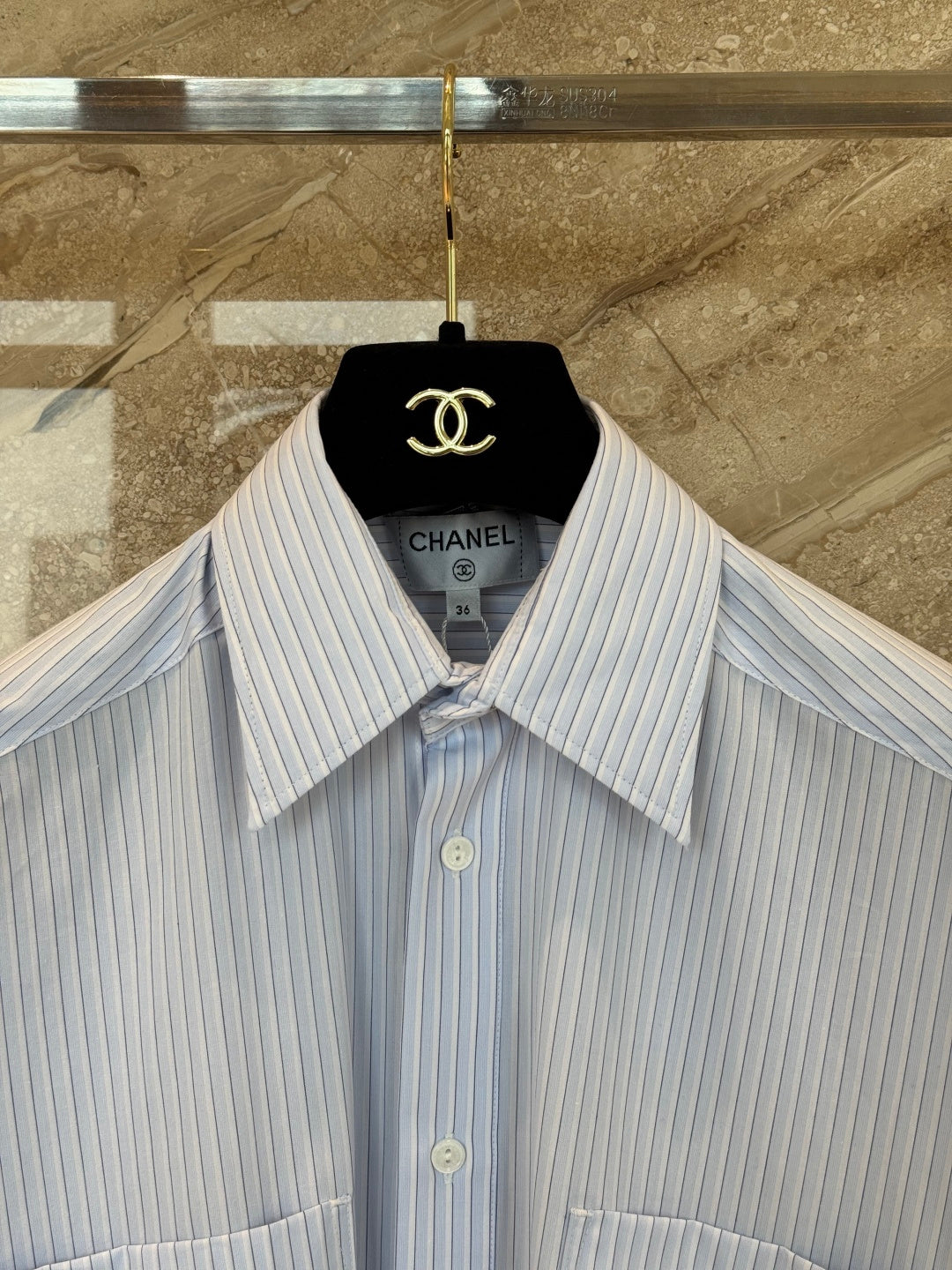 🔥Highest Quality🔥26SS NEW blue and white vertical striped swallowtail lapel shirt