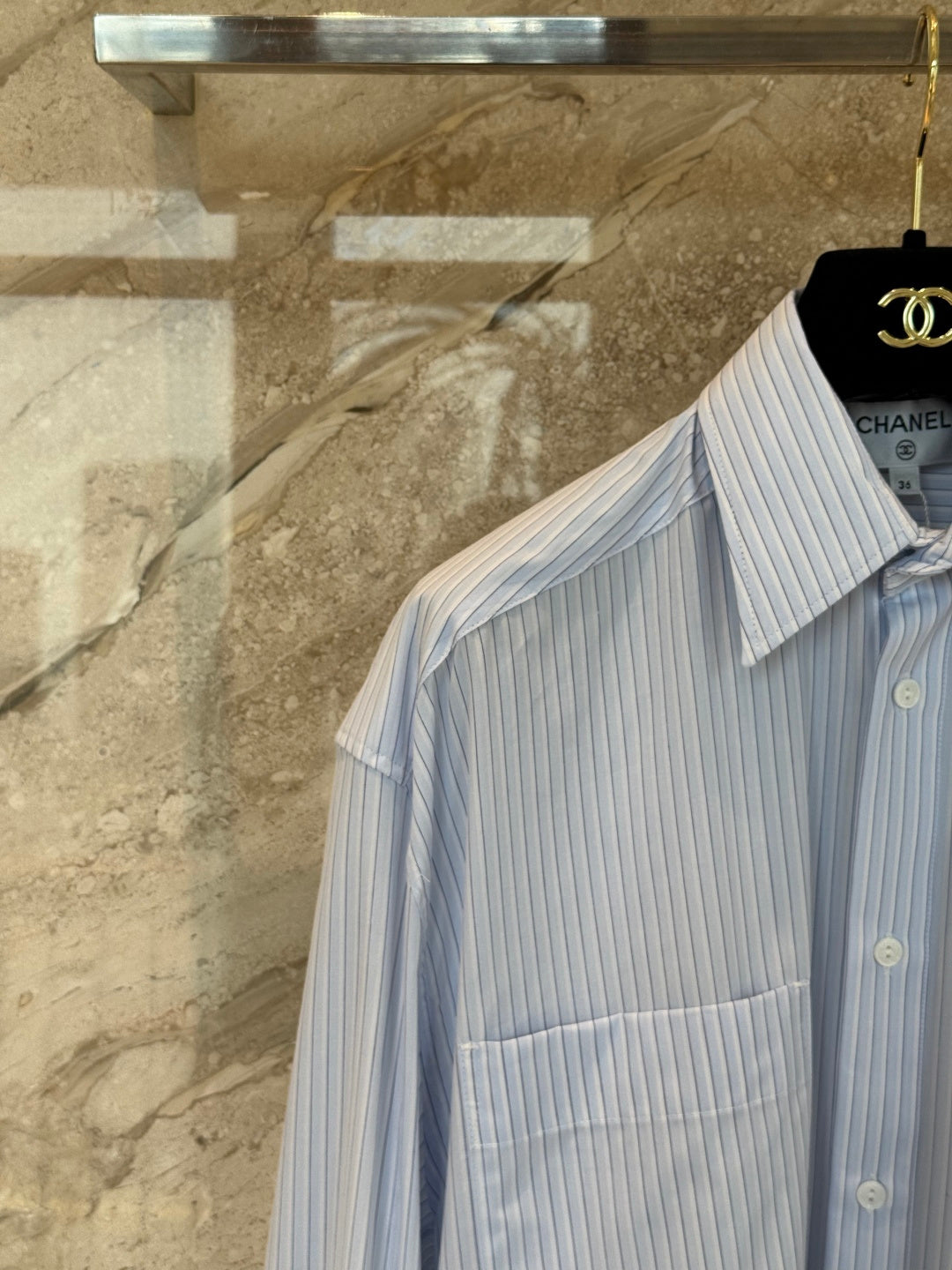 🔥Highest Quality🔥26SS NEW blue and white vertical striped swallowtail lapel shirt