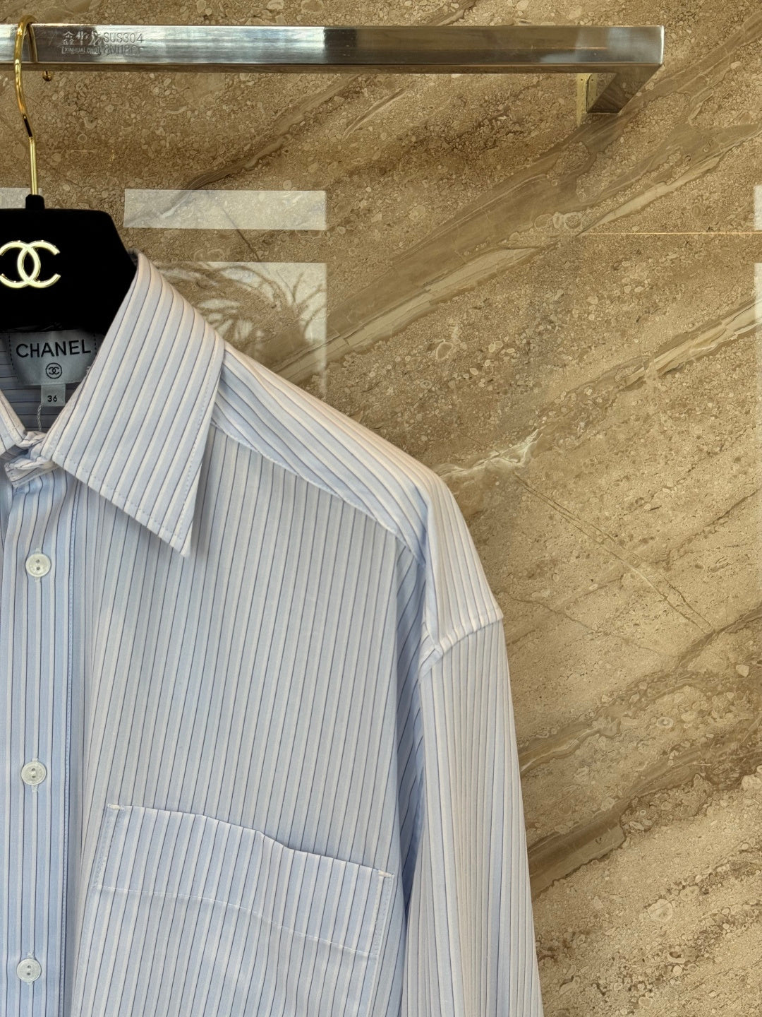 🔥Highest Quality🔥26SS NEW blue and white vertical striped swallowtail lapel shirt