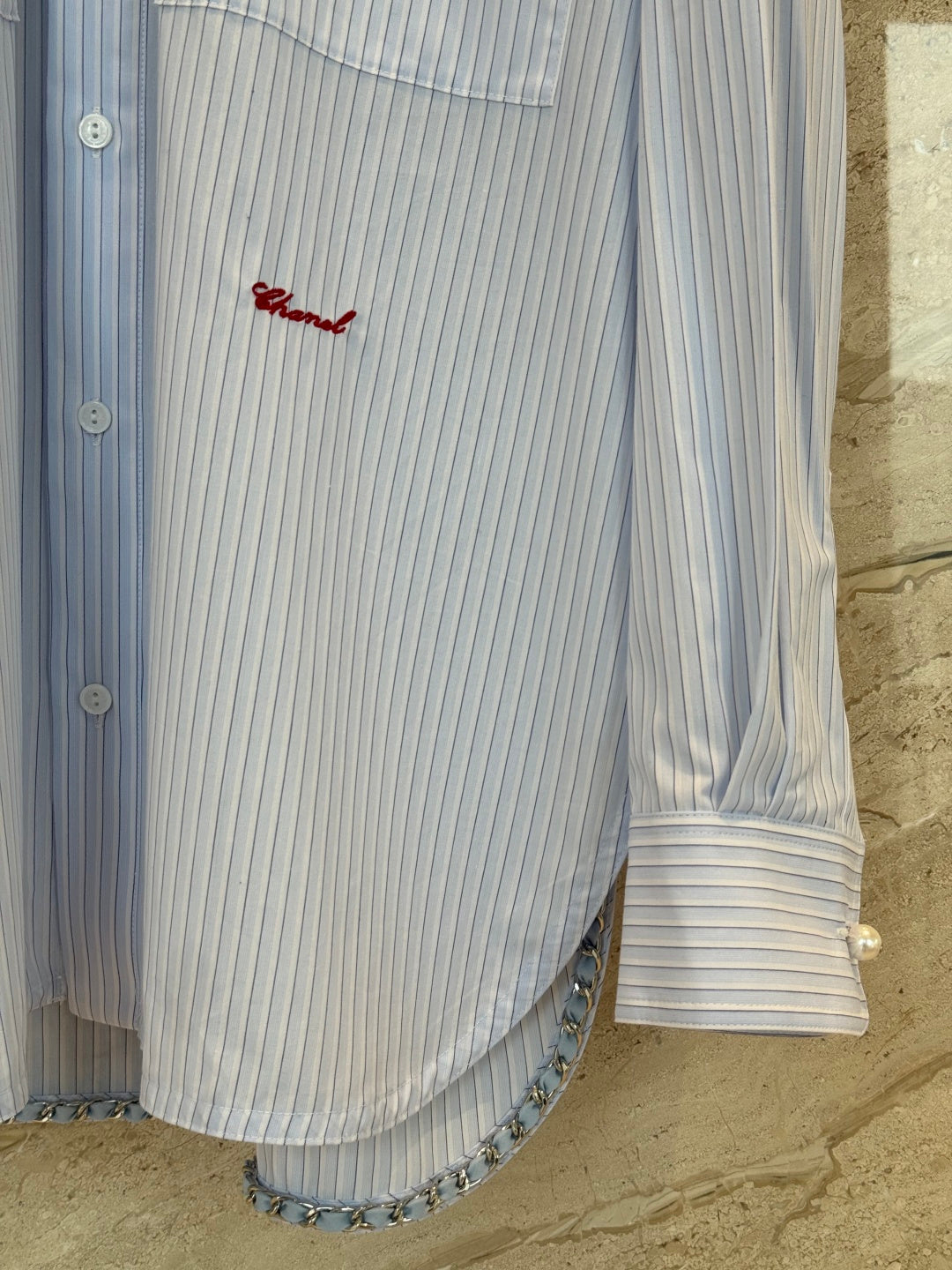 🔥Highest Quality🔥26SS NEW blue and white vertical striped swallowtail lapel shirt