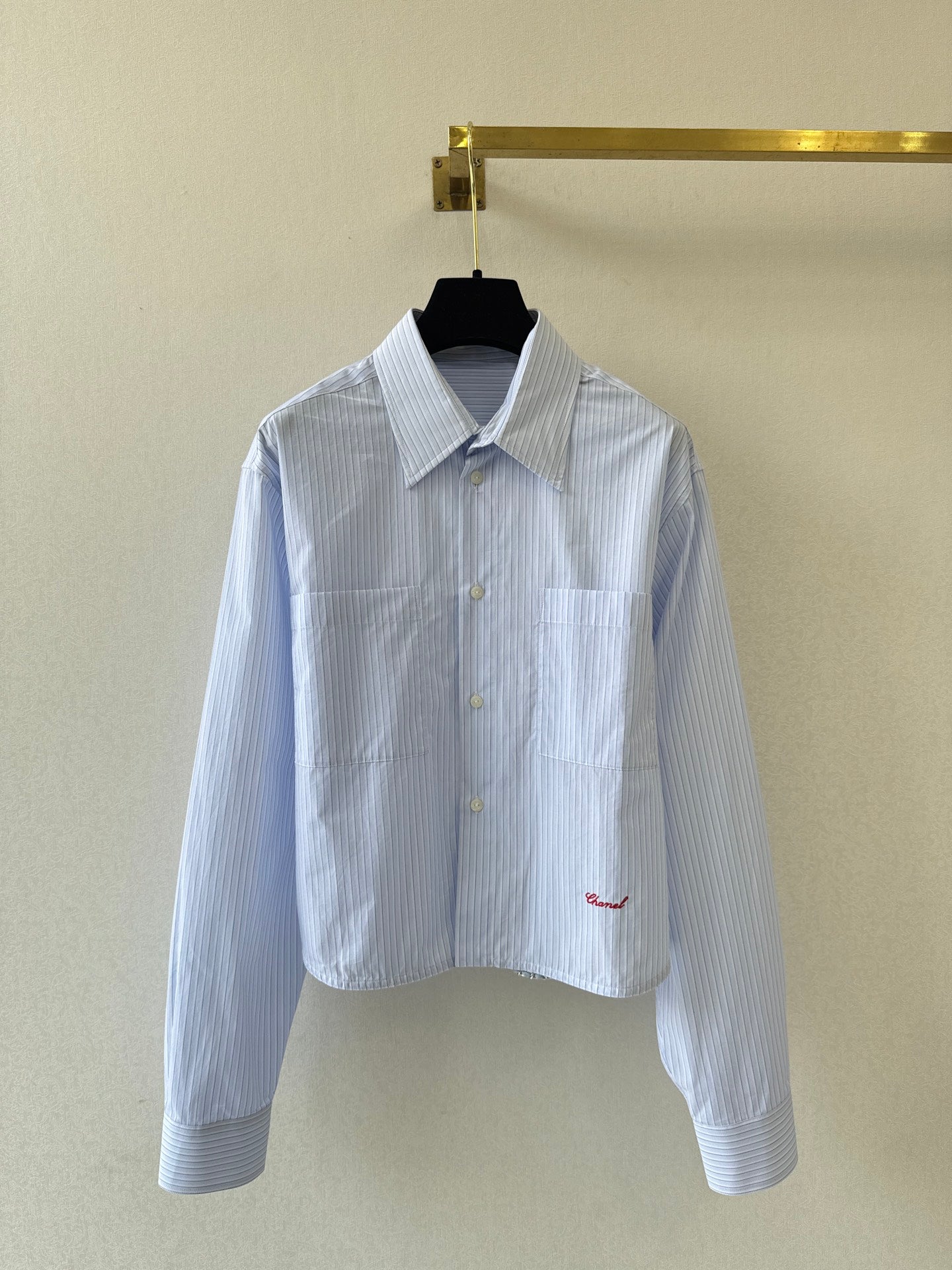 🔥HOT🔥26SS NEW blue and white vertical striped short lapel shirt